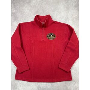 Wrangler Main‎ Gate NFR 50th Rodeo Las Vegas Red 1/4 Zip Fleece Pullover Women L